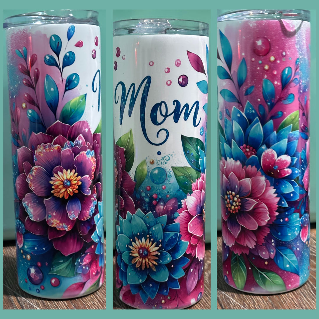 Blue and Pink Floral Mom